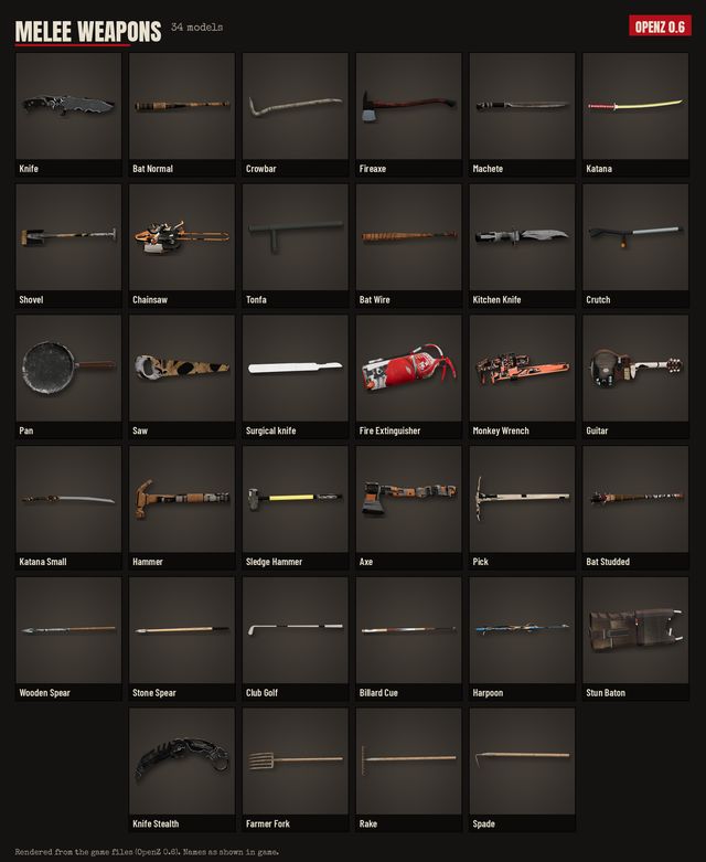 Melee weapons